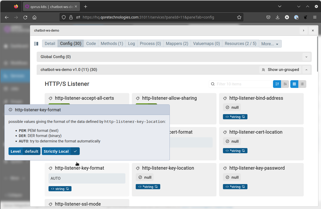Setting Config Item Values in the UI