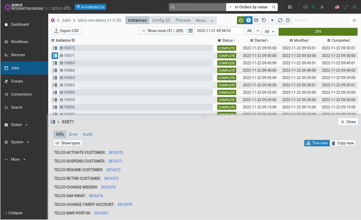 Job Result List in the UI