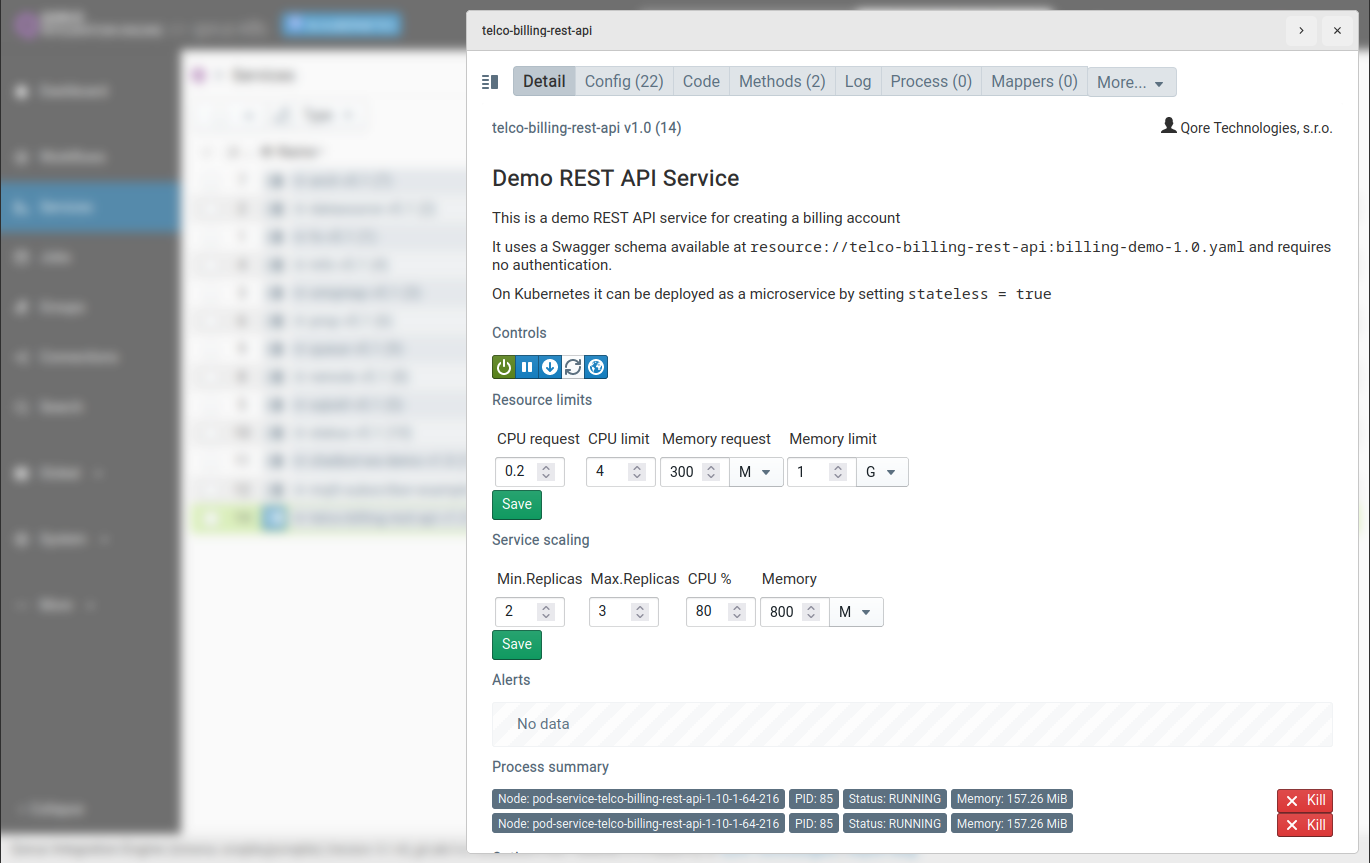 Service Info in the UI